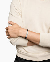 Streamline® ID Bracelet in Black Rubber with Sterling Silver and Diamonds, 8mm